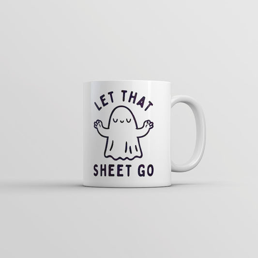 Let That Sheet Go Mug Funny Halloween Bed Sheets Ghost Joke Cup-11Oz Funny Coffee Mugs Ceramic Printed Drinkware Cup