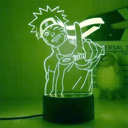 Anime Naruto Kakashi Shippuden Uchiha Sasuke Hatake Characters 3D LED Night Lights Action Figure Collection Model Toys Gifts