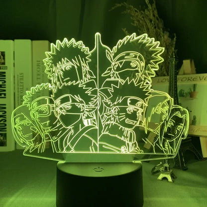 Anime Naruto Kakashi Shippuden Uchiha Sasuke Hatake Characters 3D LED Night Lights Action Figure Collection Model Toys Gifts
