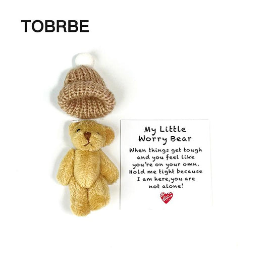 Little Bear in Box, 1 Set Mini Plush Bear with Inspirational Card, Sympathy Gift for Christmas & Valentine'S Day & Mother'S Day, Personalized Gift, Gift Idea, Crochet Gift