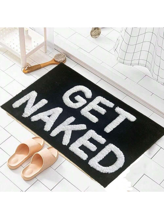 1Pc 20" X 32" Bathroom Mat Non-Slip Microfiber Absorbent Bathroom Rug for Apartment Black Bathroom Mat for Tub and Shower Machine Washable Cute Bathroom Rug Fun Bathroom Decor