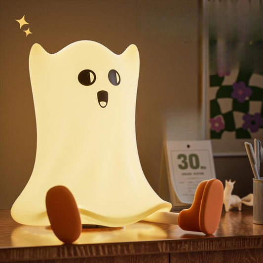 ,Soft Silicone Cute Ghost Night Light,Dimmable LED Warm Lamp for Room,Funny Halloween Christmas Easter Gifts for Women and Kids Bat Design Ear Headband