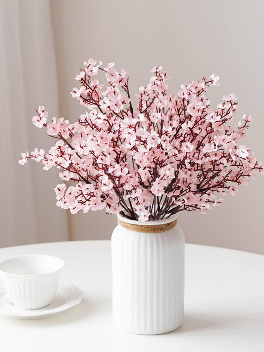 3/6Pcs Plastic Artificial Flower Bouquet, Cherry Blossoms Artificial Flowers Baby'S Breath,Modern Artificial Flower Bundle for Home Decor,Fake Plants,Fall Decor,Room,Desk,Garden Decor,Room Decoration Stuff Back to School School Supplies