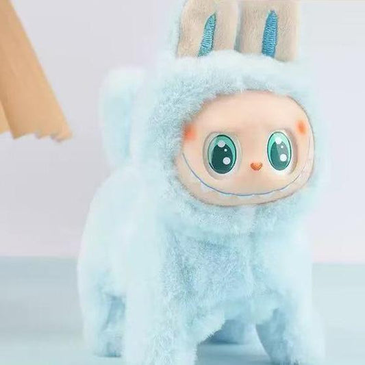 Abstract Dog Plush Cartoon Silicone Face Can Glow, Walk and Sing Doll