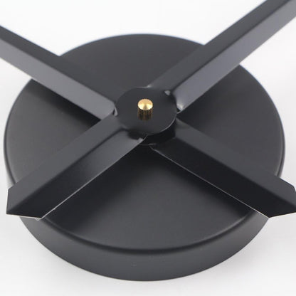 3D DIY Wall Clock, 1M Modern Frameless Large 3D DIY Wall Clock Kit Decoration Home for Living Room Bedroom (Black-Black)
